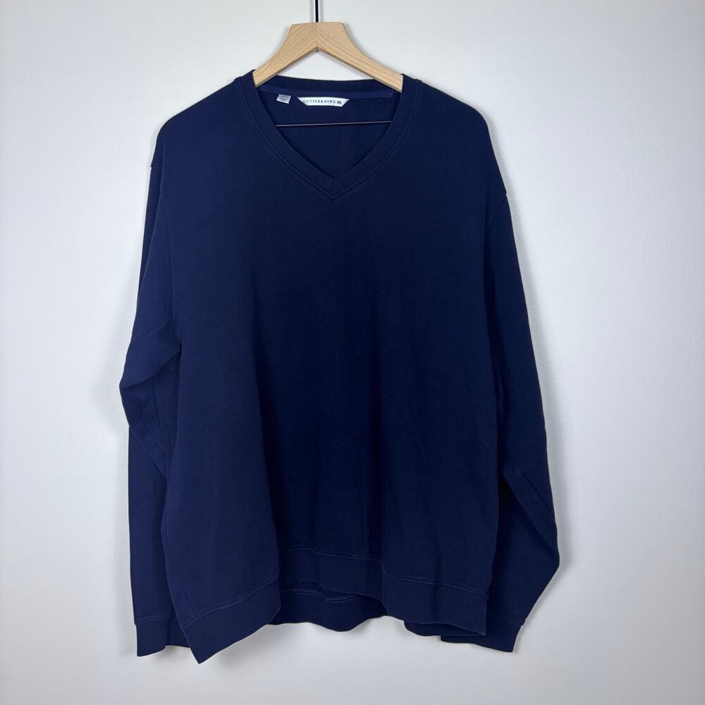 Cutter & Buck Navy Blue V-Neck Pullover Sweatshirt XL